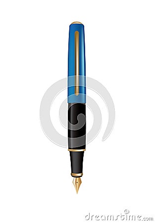 Blue fountain pen Vector Illustration