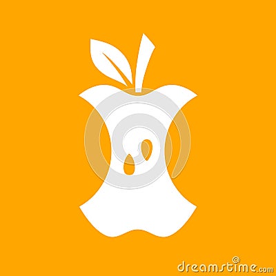 Apple core vector icon Vector Illustration