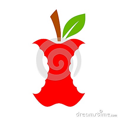 Apple stump vector icon Vector Illustration