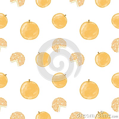 Orange cake pattern, Sweets, Background Stock Photo