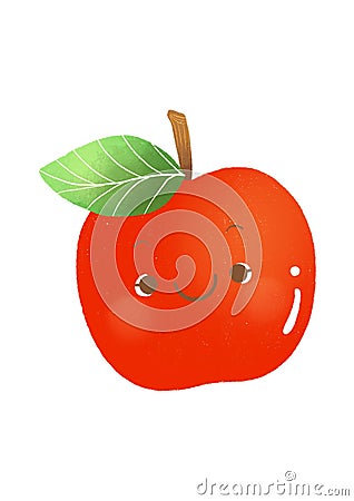 Fruit cartoon used in teaching for children Apple. Stock Photo