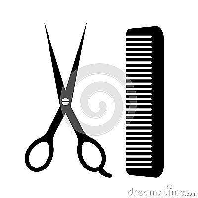 Barber scissors and comb icon Vector Illustration