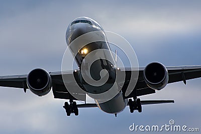 Untitled Boeing 777 Landing Stock Photo