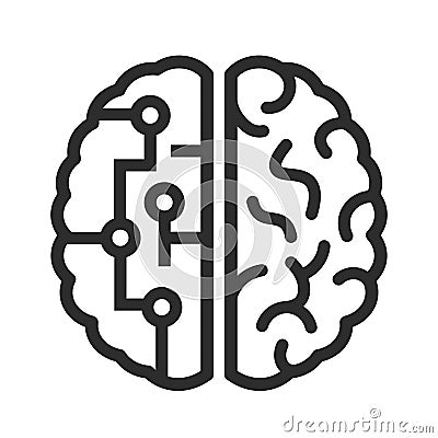 Brain technology vector logo Vector Illustration