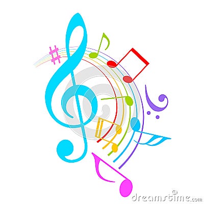 Music notes vector icon Vector Illustration