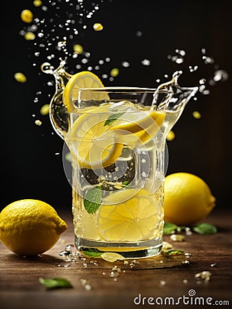 Delicious lemonade is a refreshing beverage with a perfect balance of sweet and tart flavors Stock Photo
