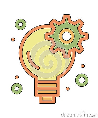 Brainstorm, Business, Businessman, Gear line icon vector Stock Photo