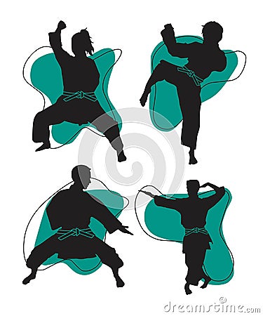 silhouettes various karate vector Karate Stock Photo