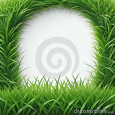 Eco background white along the perimeter green grass grows bg for post Stock Photo