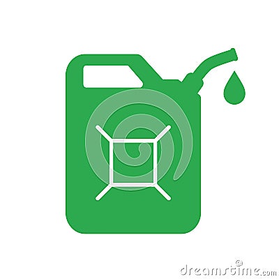 Green jerrycan vector icon Vector Illustration