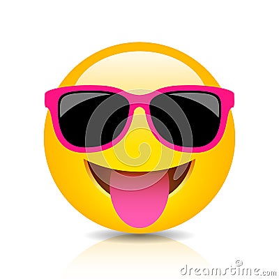Happy foolish emoji icon Vector Illustration