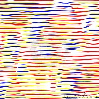 Moire gradient texture, bright phantom wavy lines optical illusion. Abstract rainbow pattern with distorted lines. Vector Vector Illustration