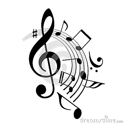 Music notes vector icon Vector Illustration