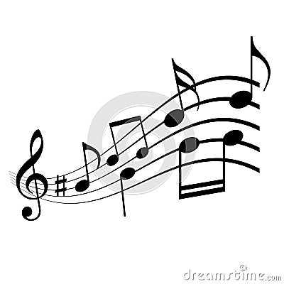 Music notes melody vector icon Vector Illustration