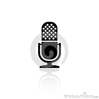 Retro microphone vector icon Vector Illustration