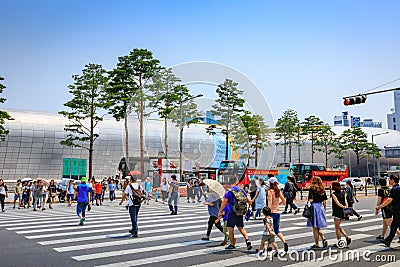 Untitled tourists at Dongdaemun Design Plaza on Jun 18, 2017 in Editorial Stock Photo