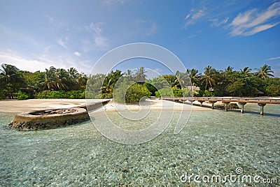 Untold Beauty of Atoll Coral Reef Island Stock Photo