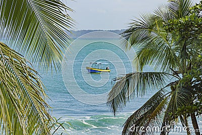 Untouched tropical beach in Bocas del Toro Panama Stock Photo