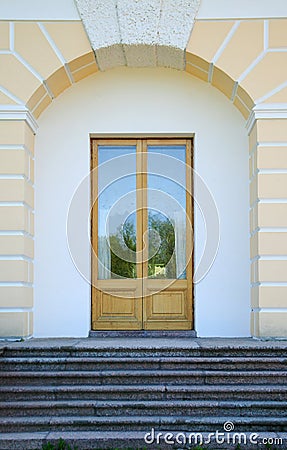 Unused Door in Old Style House Stock Photo