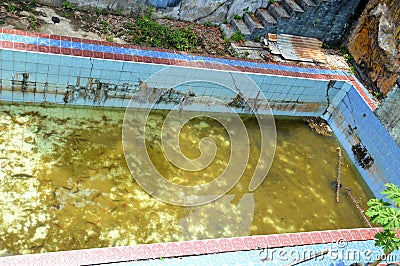 Unused swimming pool Stock Photo
