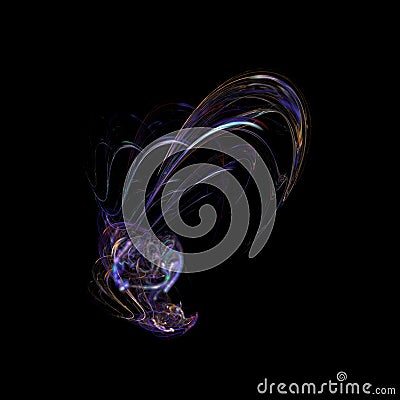 Unusual abstract light effect. Fantastic fractal composition of shining lines on a black background. Footage for Stock Photo