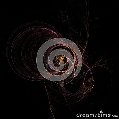 Unusual abstract light effect. Fantastic fractal composition of shining lines on a black background. Footage for Stock Photo