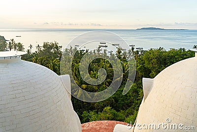 Extraodinary hotel on tropical coast stock photo Stock Photo