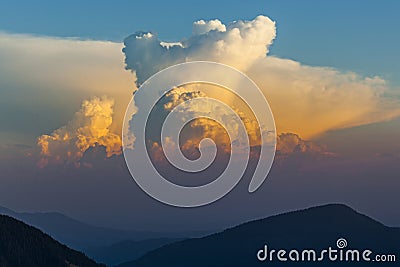 Unusual cloud in the form of a nuclear explosion. Stock Photo