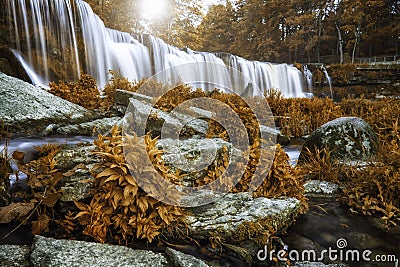 fabulous view of a beautiful waterfall Stock Photo