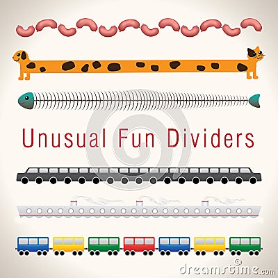 Unusual Fun Colorful Dividers Vector Illustration