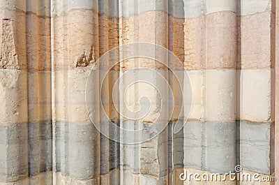 Unusual old marble background composed of different color stripes and rounded blocks Stock Photo
