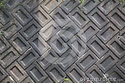 Unusual pattern brick wall Stock Photo