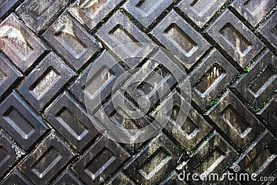 Unusual pattern brick wall Stock Photo