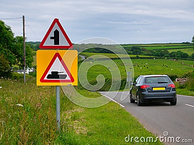 An unusual road sign - warning army tanks! Editorial Stock Photo