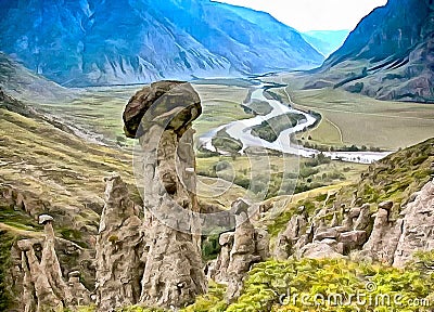 Unusual shapes of the rocks created by nature Stock Photo