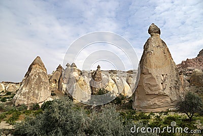 Unusual stones from volcanic rocks in the Red Valley ocia region in Turkey Stock Photo