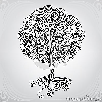 Unusual tree from an ornament. vector illustration Vector Illustration