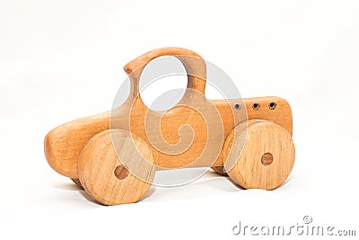 Unusual two wooden machine of their alder tree with smooth edges Stock Photo