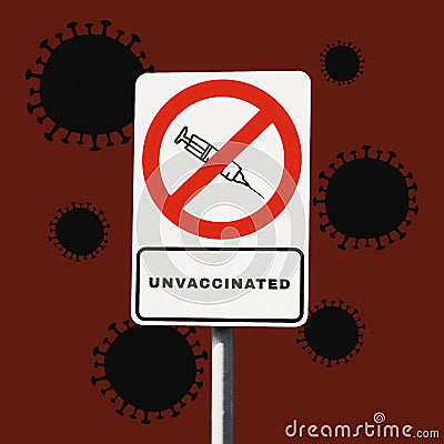 Unvaccinated and pandemic Stock Photo