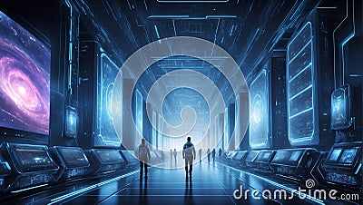 QuantumQuotient's Data Dreamscape: A 3D Reverie Unveiled. AI generate Stock Photo