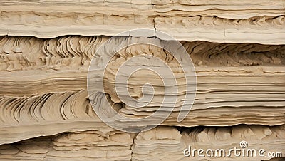 Time-Worn Elegance: Sedimentary Limestone Veils. AI generate Stock Photo