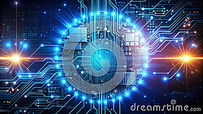 Unveiling the Future Robotic Circuit Interaction Reveals the Intertwined Worlds of Artificial Intelligence and Stock Photo