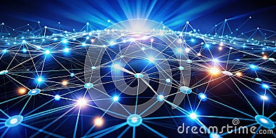 Unveiling the Future of Secure Digital Transactions A Long Exposure Exploration of Blockchains Innovative Network Stock Photo