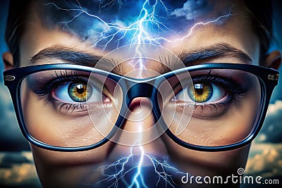 Unveiling the Future A Striking Visual of Innovation and Optical Potential A Stock Image Capturing the Fusion of Stock Photo