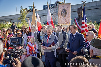 Unveiling General KoÅ›ciuszko Monument in Greenpoint NY Editorial Stock Photo