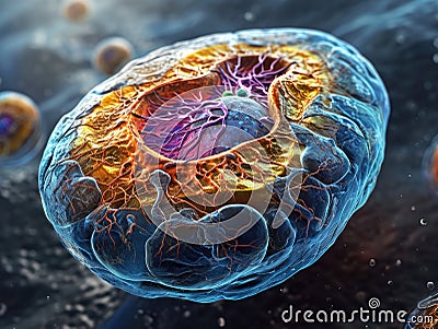 Unveiling the intricacies: the structure of the human cell, a journey into the microscopic realm of organelles Stock Photo