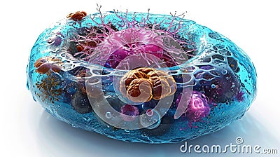 Unveiling the intricacies: the structure of the human cell, a journey into the microscopic realm of organelles Stock Photo