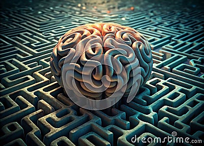 Unveiling the Intricate Labyrinth of the Brain Neural Pathways and DecisionMaking Processes in a Macro Perspective Stock Photo
