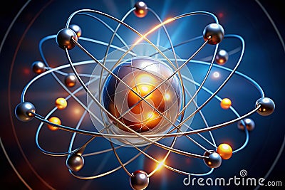Unveiling the Intricate Universe Within Exploring Atomic Structure Models and Their Impact on Science and Technology Stock Photo