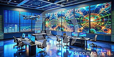 Advanced Bioinformatics Analysis Visualized Drone Photography Reveals DNA Structures and Biological Data Interpretation Stock Photo